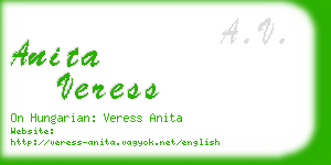 anita veress business card